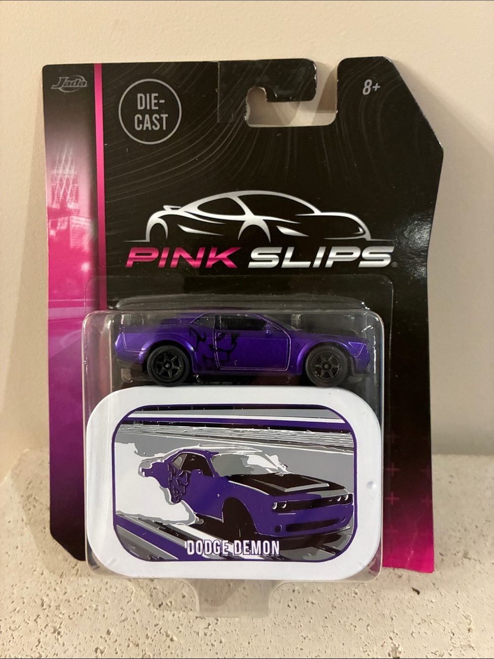 Pink Slips Die-Cast Dodge Demon Purple Muscle Car NEW